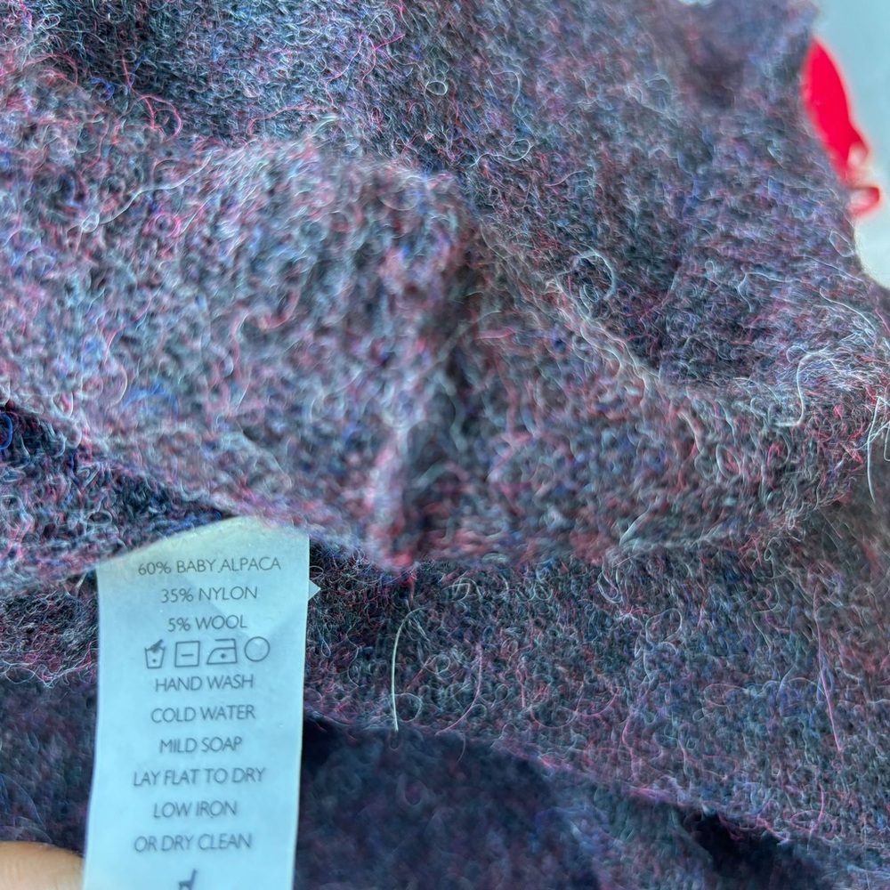 Peruvian Connection Women's Purple Baby Alpaca Sweater Cardigan - Picture 9 of 9
